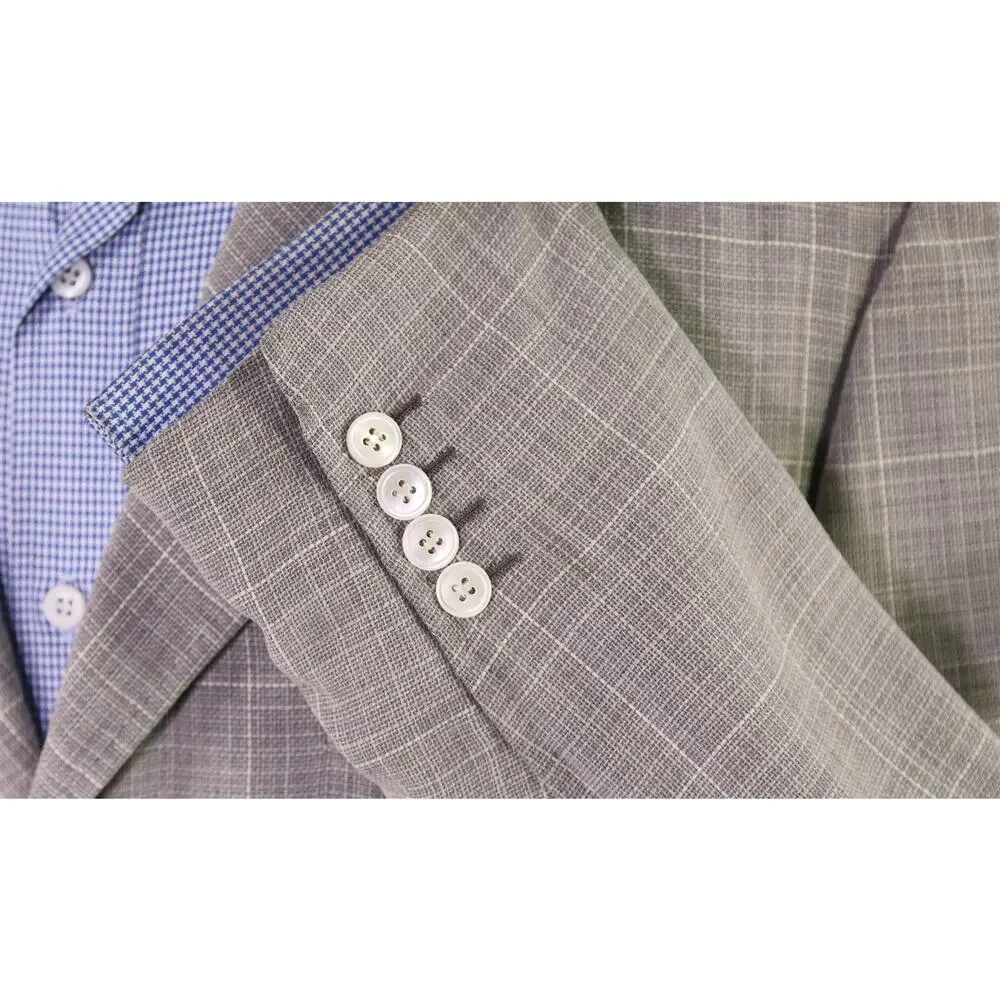 Brioni Nomentano Gray Knit Windowpane Wool Blazer Sportcoat 41R 42R